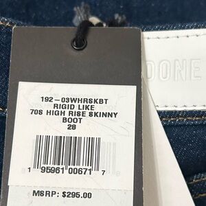 Re/Done | Jeans | Nwt Redone 7s Highrise Skinny Boot Jean In Rigid Like ...